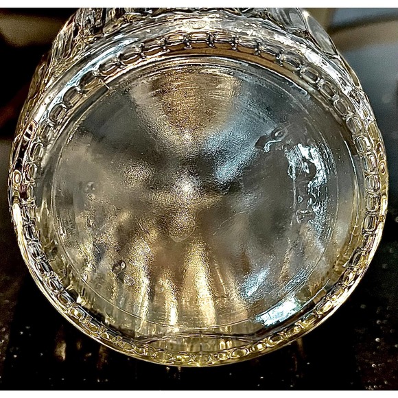 Antique Heavy Clear Glass Decanter, Whiskey/Bourbon Bottle, Hollow Cork Stopper - Picture 6 of 6